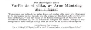 Sverigedemokraterna Bevara Sverige Svenskt Arne Müntzing