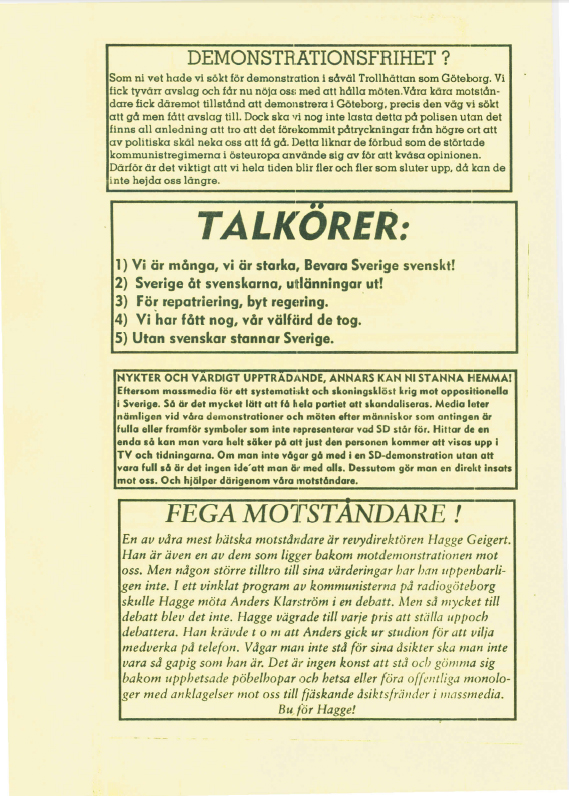 SD’s torgmöte 1993