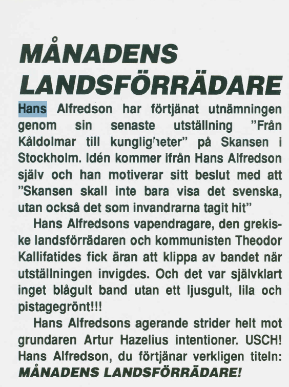 Sverigedemokraterna och Hasse Alfredsson