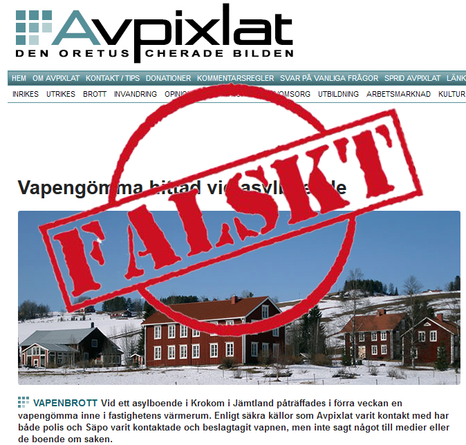 Avpixlat fabricerar vapengömma i asylboende