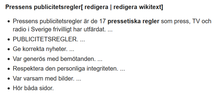 De viktiga pressetiska reglerna