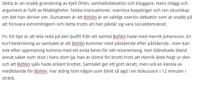 En titt på debattören Kjell Böhlin