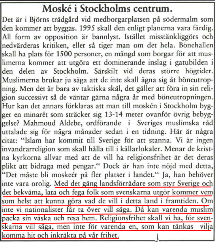 90-talets Sverigedemokrater och synen på religionsfrihet