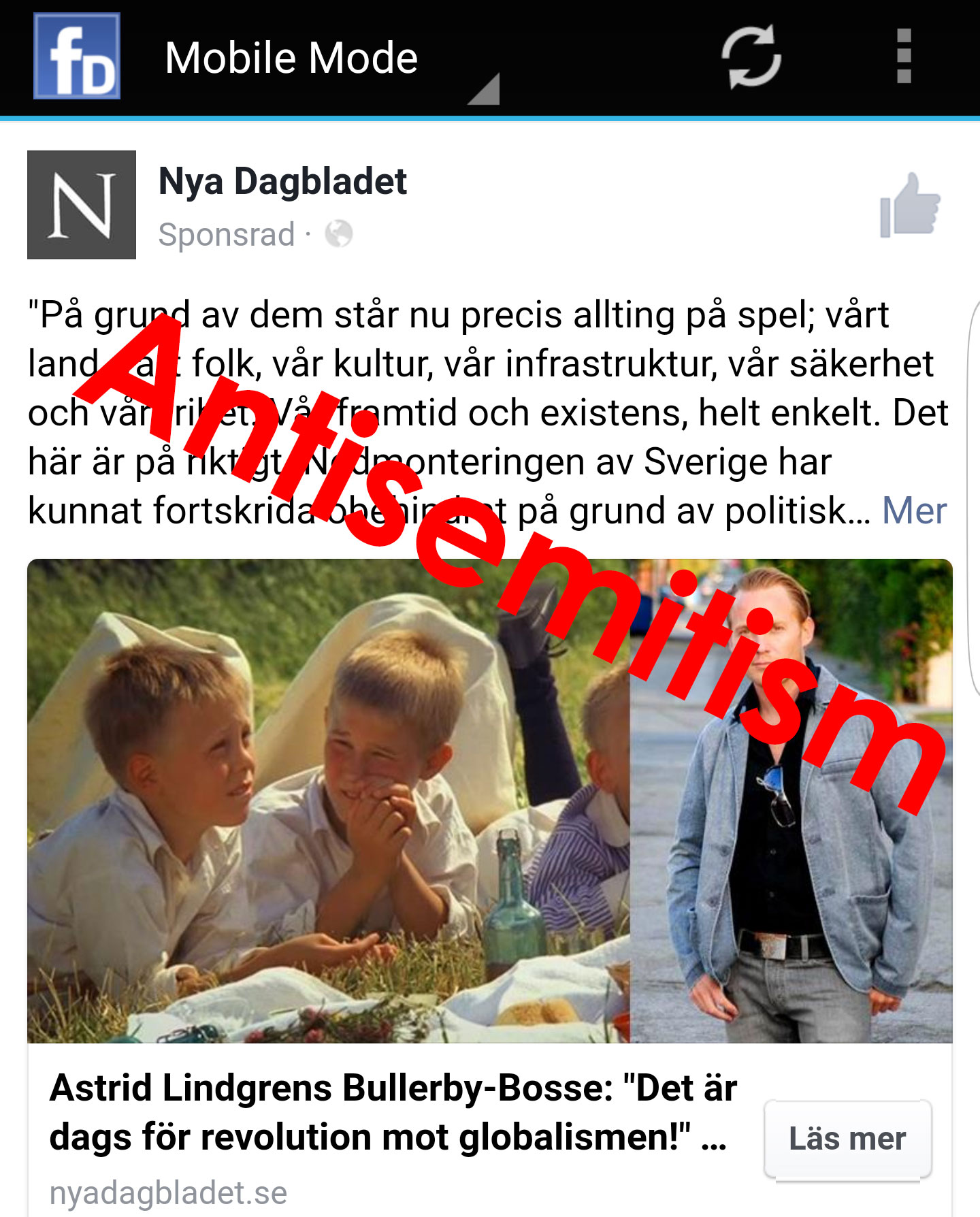 Mer antisemitism och neofascism i Nya dagbladet 