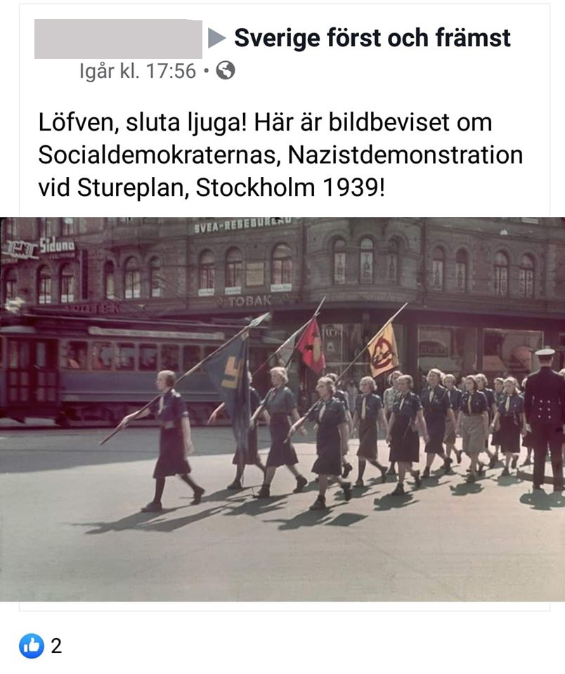 Lögnen om den socialdemokratiska nazistdemonstrationen.
