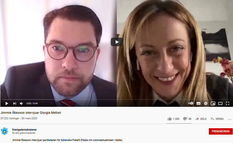 Jimmie Åkesson intervjuar italiensk nyfascist — Polimasaren