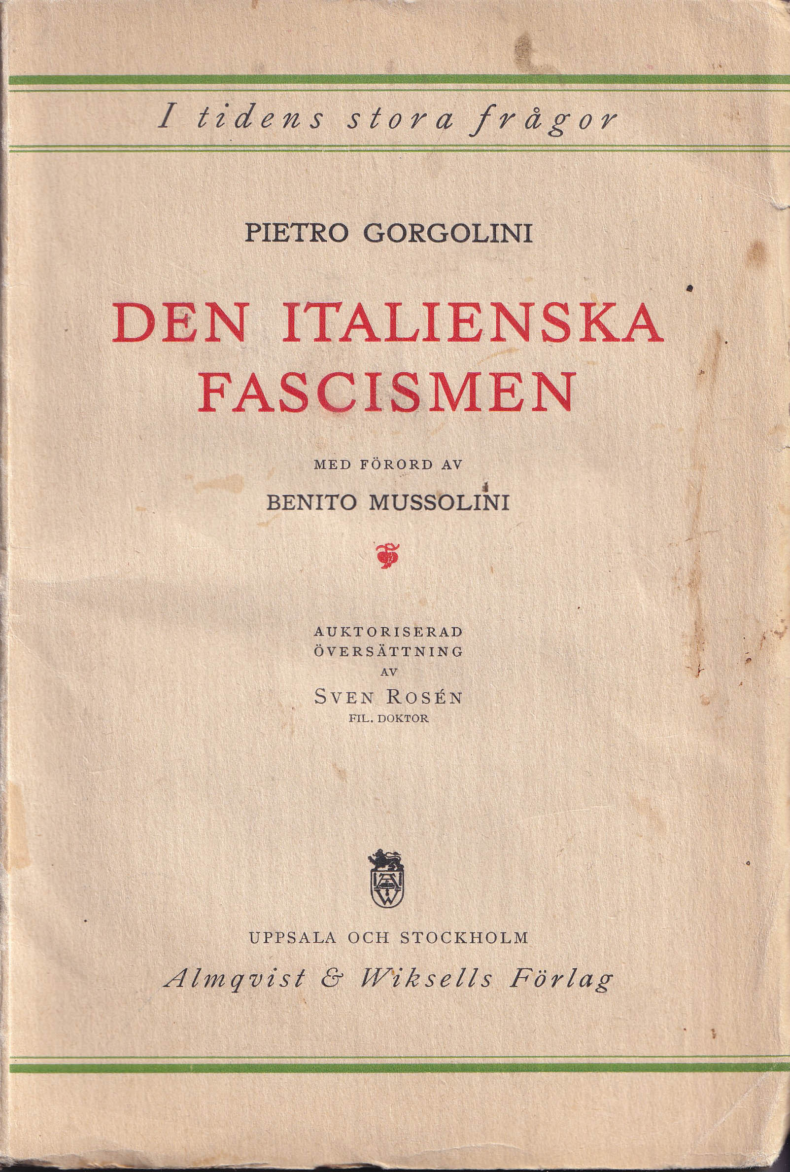 Pietro Gorgolini och Den italienska fascismen
